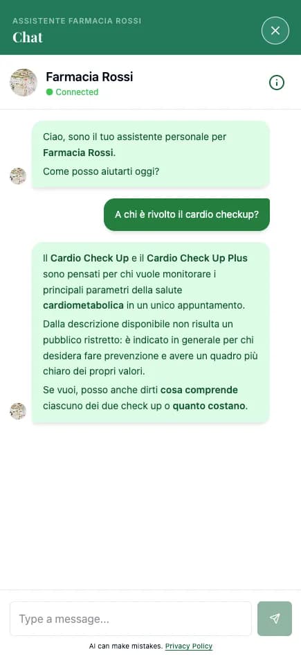 Assistente AI in chat