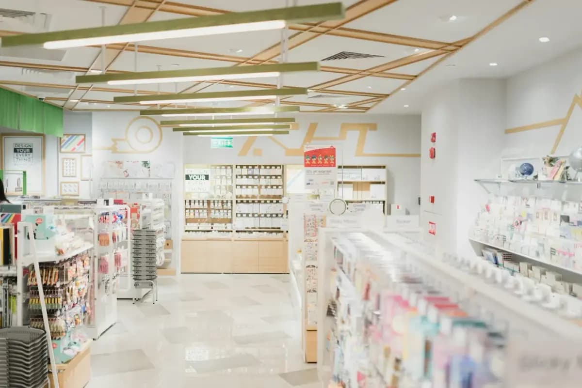 Bancone di farmacia con servizio al cliente